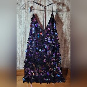 Source Unknown Iridescent Sequin Mini Dress